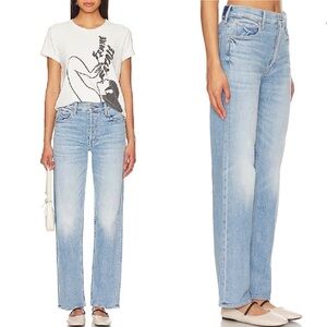 MOTHER SUPERIOR Jeans Thrasher Skimp Let Them Eat Cake Light Blue Size 26
